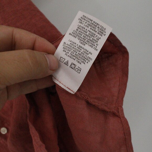 NWT Velvet by Graham & Spencer Shirt Mens M Linen mackie Button Up Short Sleeve - Picture 5 of 9